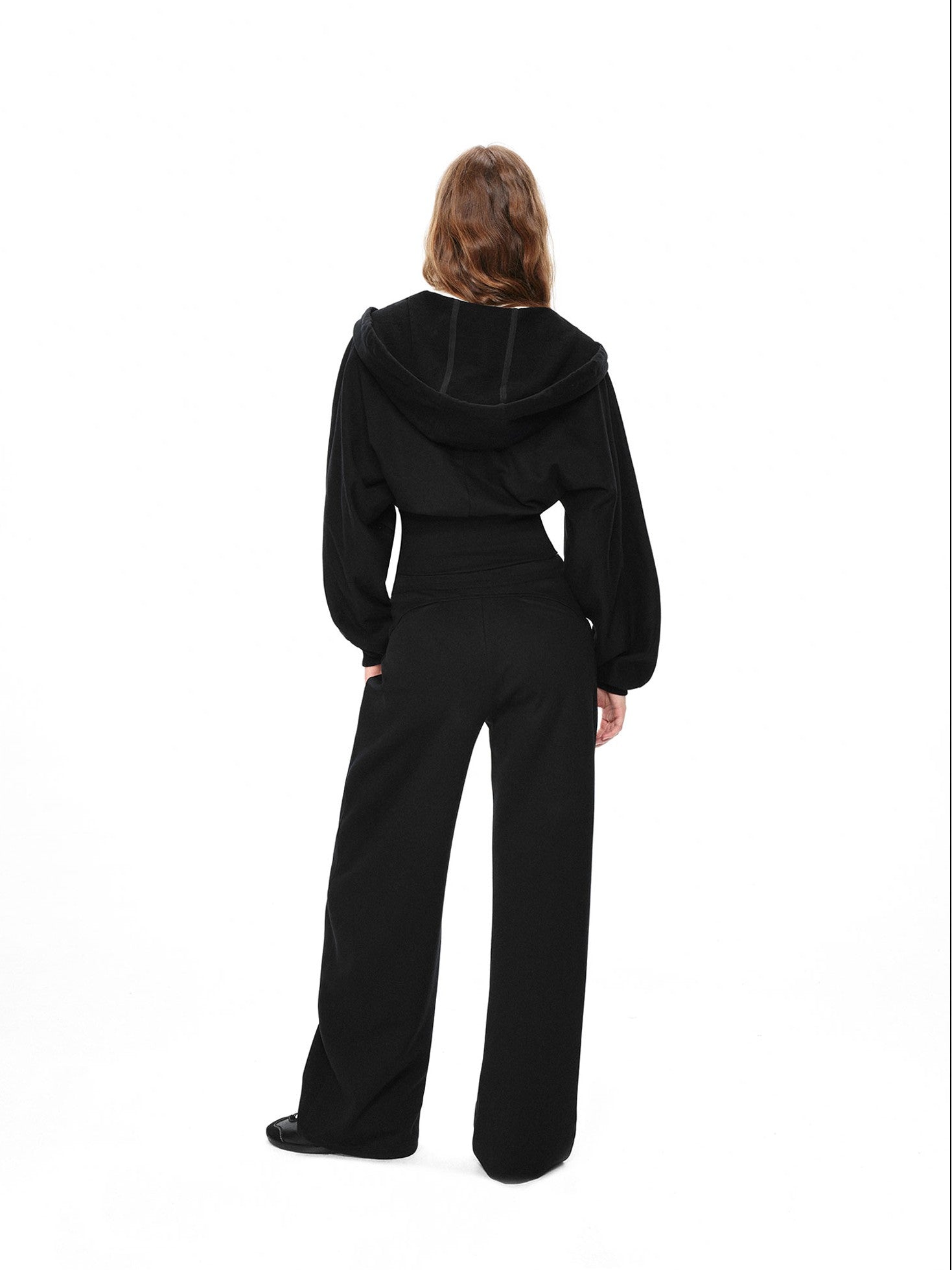 kvkv Black Oversized Foldover Collar Cinched Waist Women&