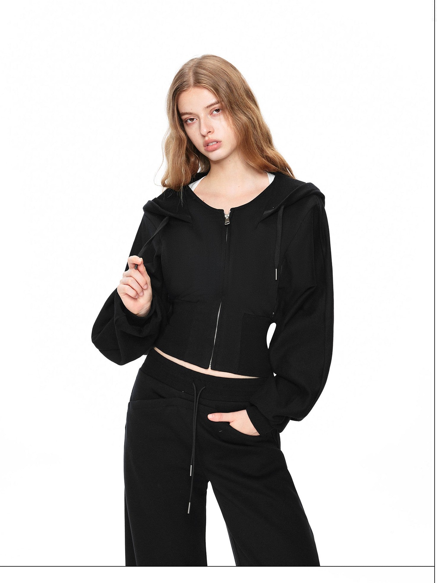 kvkv Black Oversized Foldover Collar Cinched Waist Women&