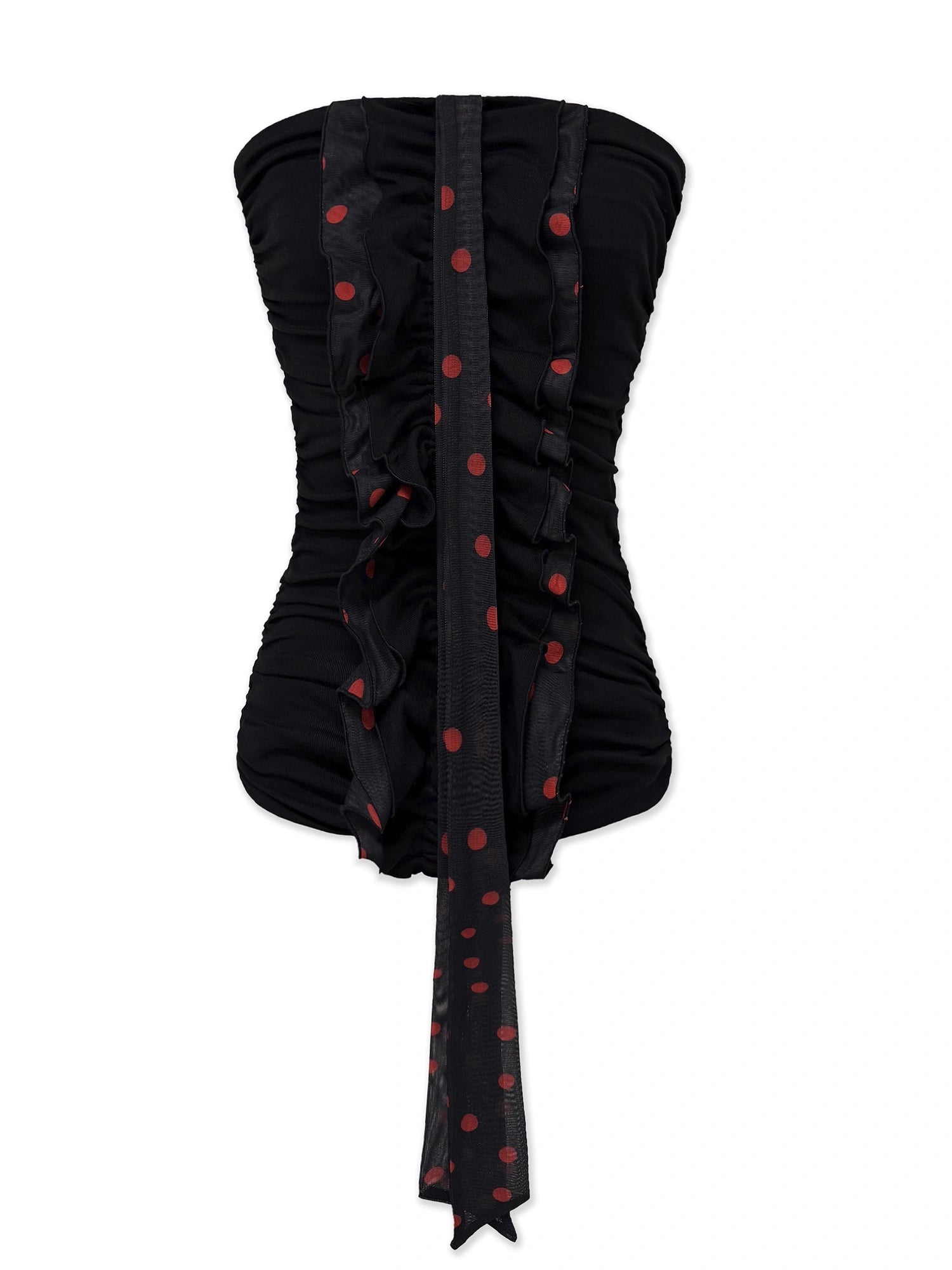 kvkv_Black_Polka_Dot_Mesh_Pleated_Bustier_MISSTT