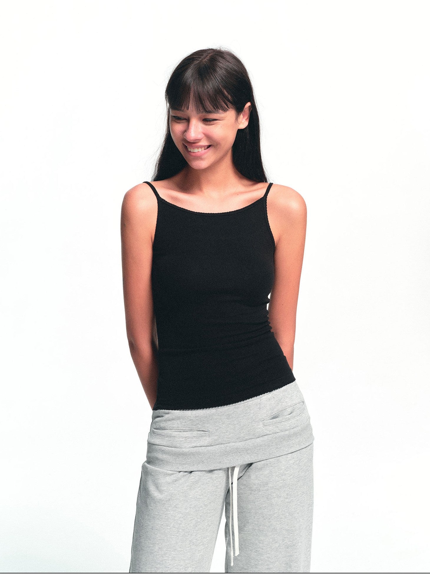 kvkv Black Scalloped Lace Trim Multiway Slim Fit Women&