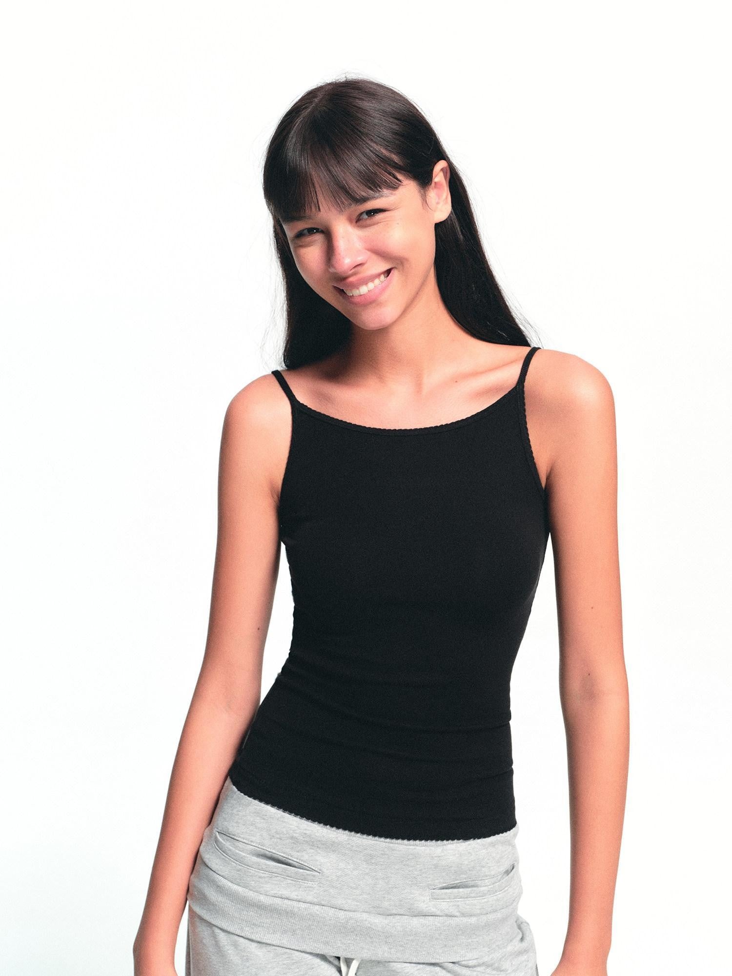 kvkv Black Scalloped Lace Trim Multiway Slim Fit Women&