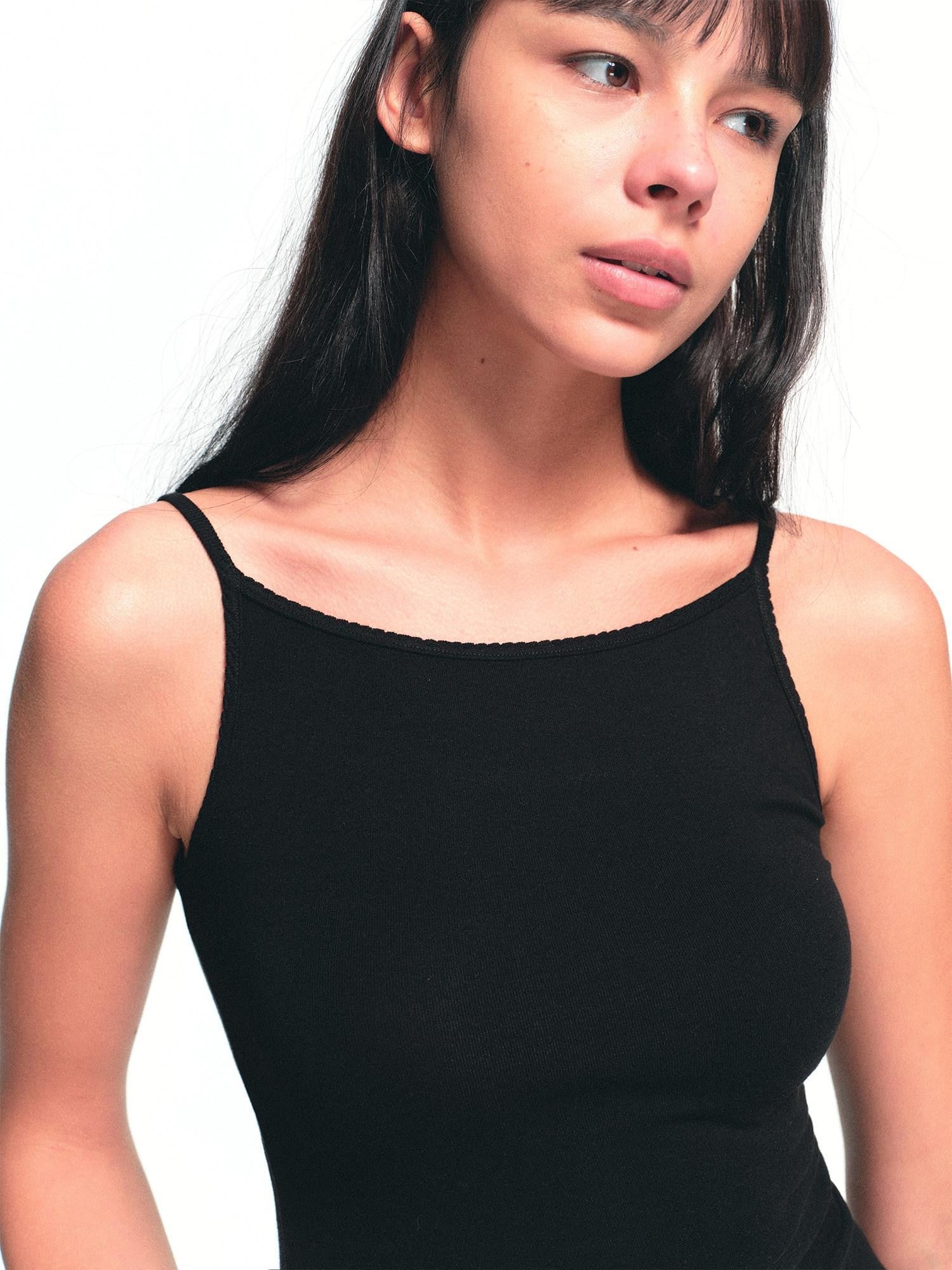 kvkv Black Scalloped Lace Trim Multiway Slim Fit Women&