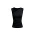 kvkv_Black_Square_Neck_Asymmetric_One_Shoulder_Ruched_Slim_Women&