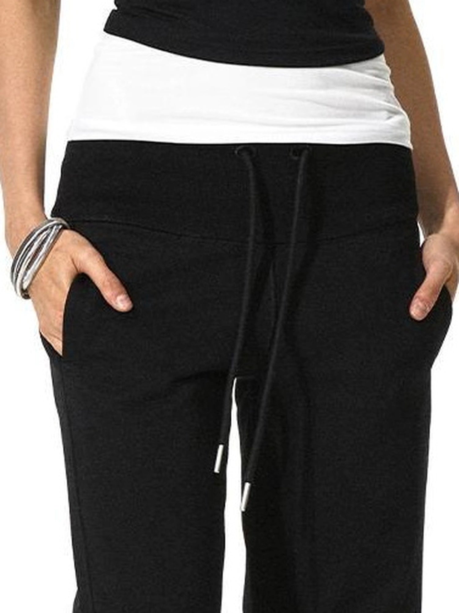 kvkv Black White Asymmetrical Sleeve Vest