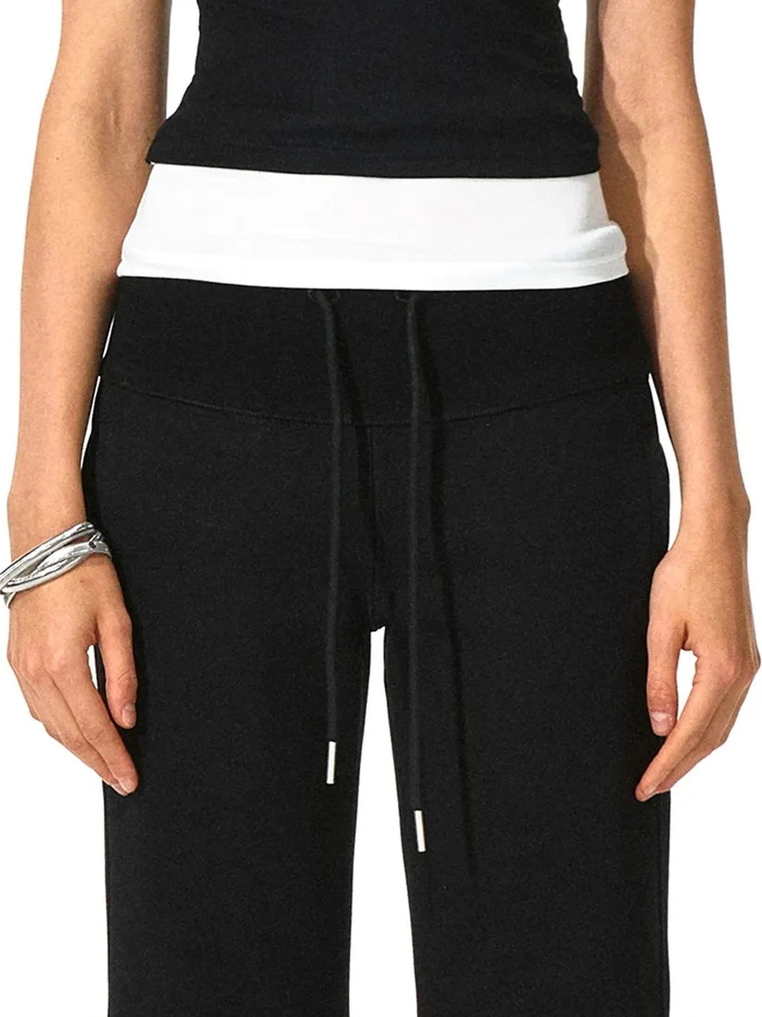 kvkv Black White Asymmetrical Sleeve Vest