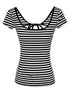 kvkv_Black_White_Striped_Back_Cut_Fitted_Tee_MISSTT