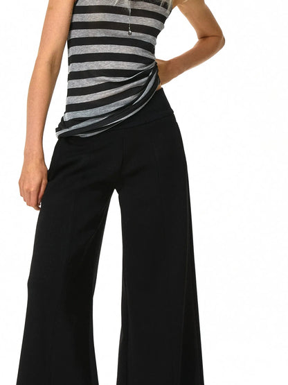 kvkv Black &amp; Gray Striped Adjustable Halter Top