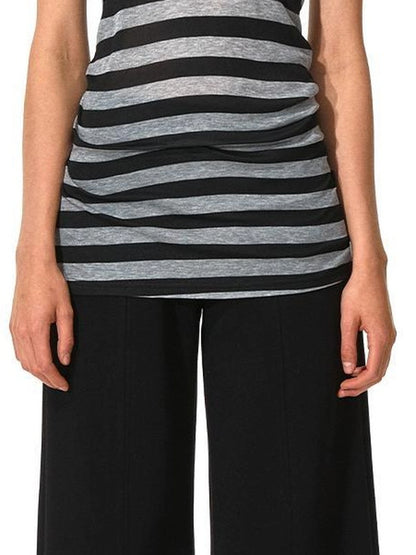 kvkv Black &amp; Gray Striped Adjustable Halter Top