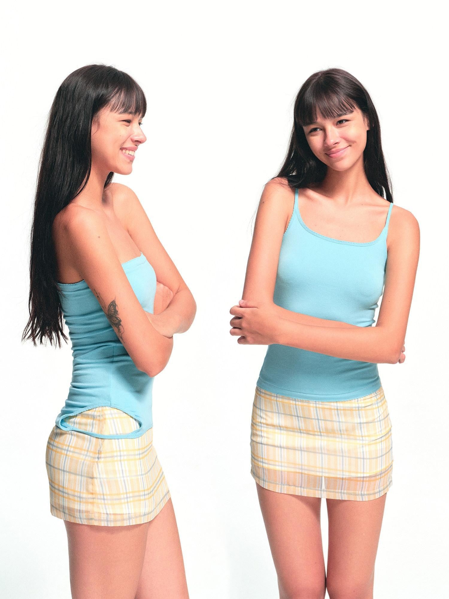 kvkv Blue Convertible Scalloped Hem Slim Fit Women&