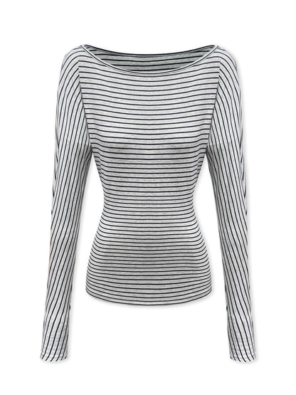kvkv_Blue_White_Striped_Fitted_Boatneck_Top_MISSTT