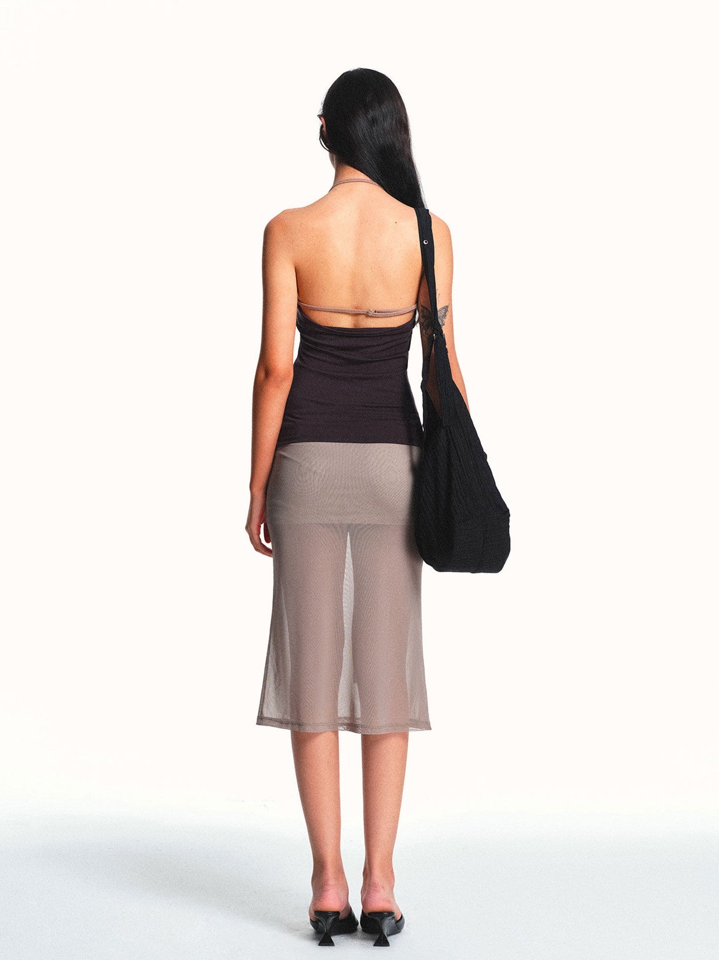kvkv Breathable Apricot Mesh Double Layer Drawstring Women&