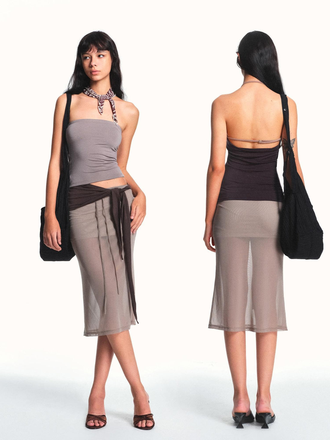 kvkv Breathable Apricot Mesh Double Layer Drawstring Women&