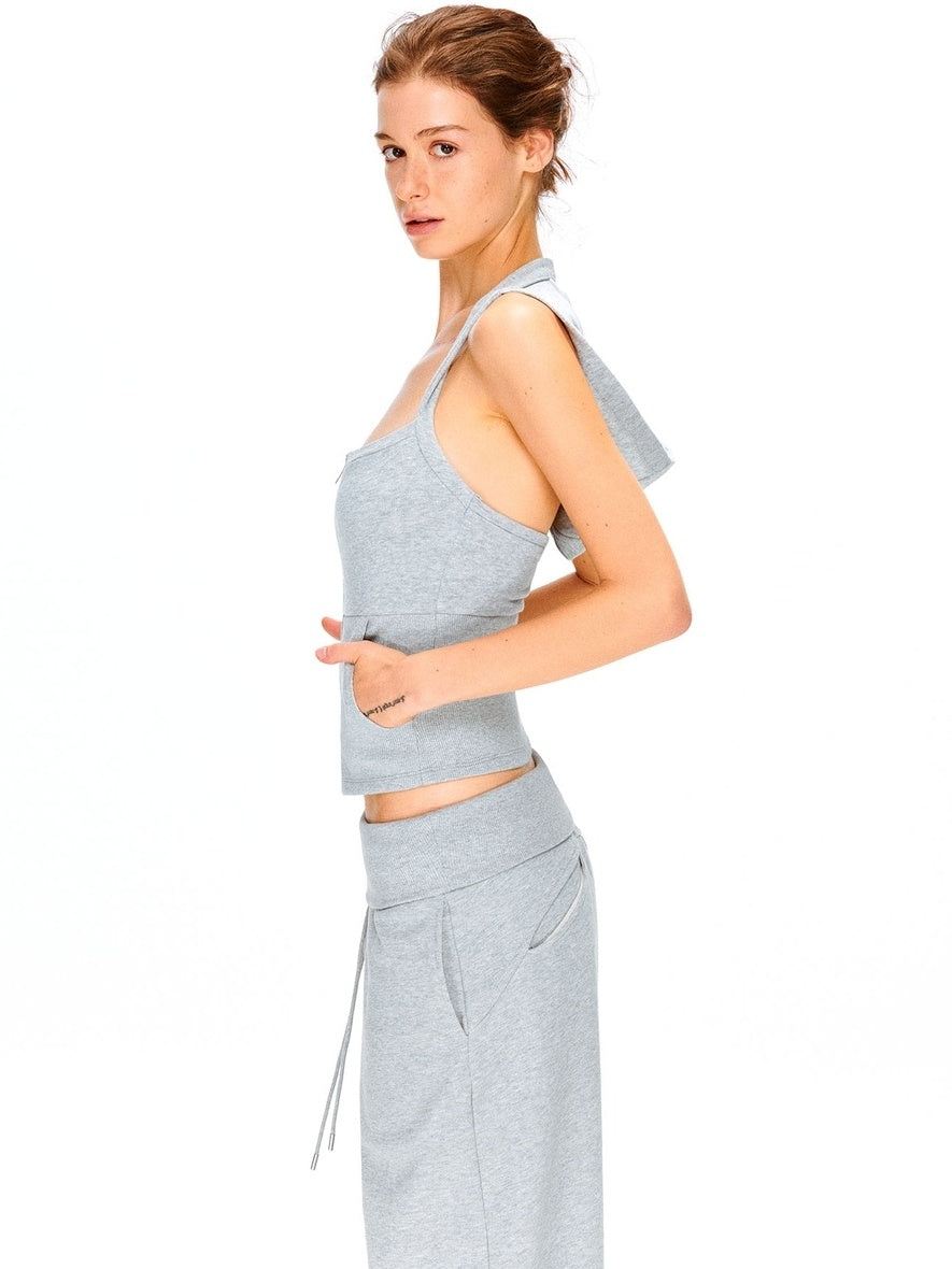 kvkv Breathable Cotton Blend Cropped Zipper U Neck Sporty Casual Women T-Shirt
