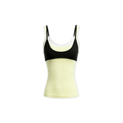 kvkv_Bright_Yellow_Colorblock_Layered_Detachable_Three_Piece_Women&