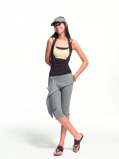 kvkv Brown Purple Striped Layered Detachable Three Piece Women&