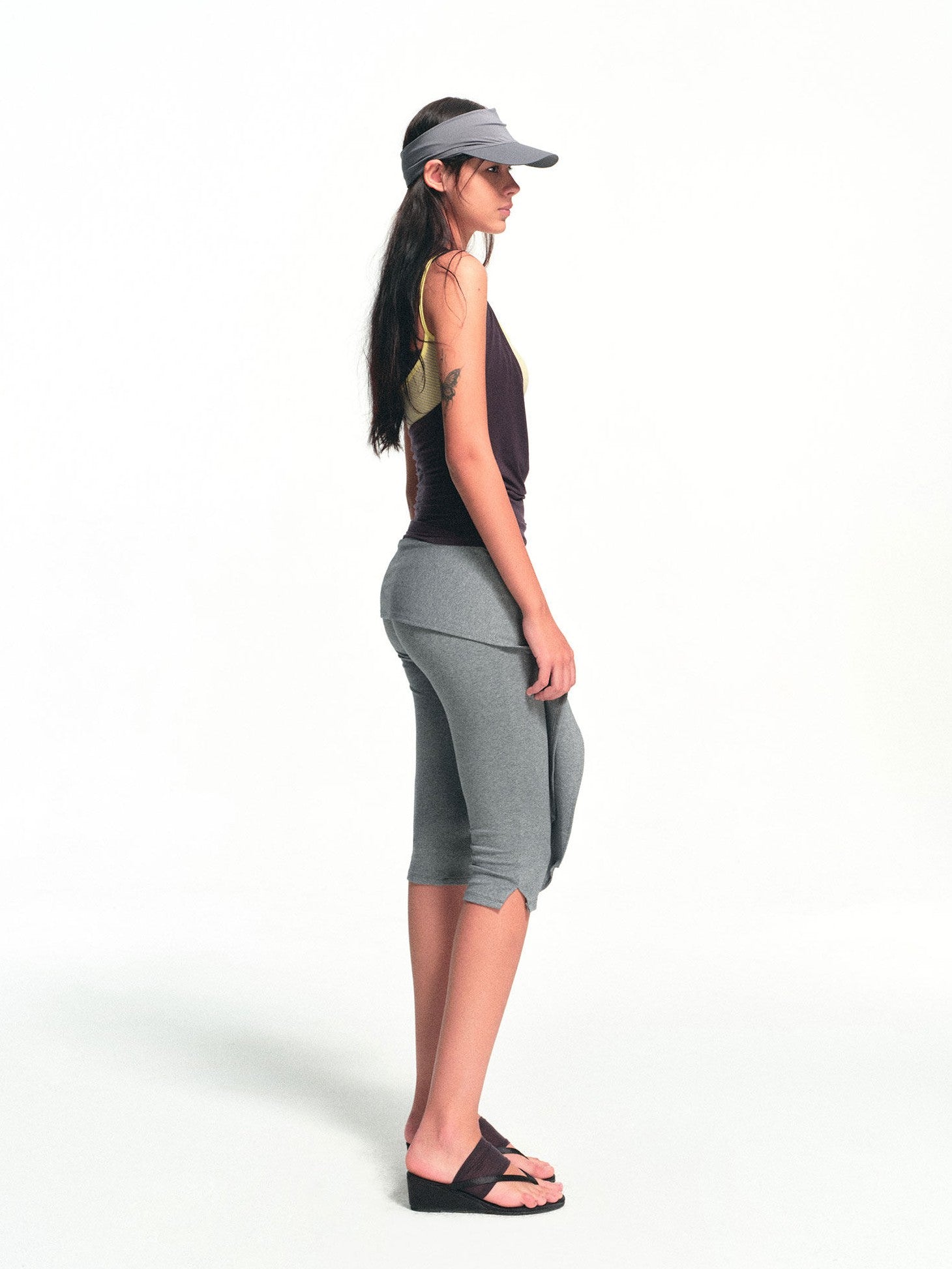 kvkv Brown Purple Striped Layered Detachable Three Piece Women&