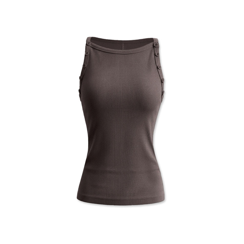 kvkv_Brown_Removable_Button_Convertible_Rib_Knit_Slim_Women&