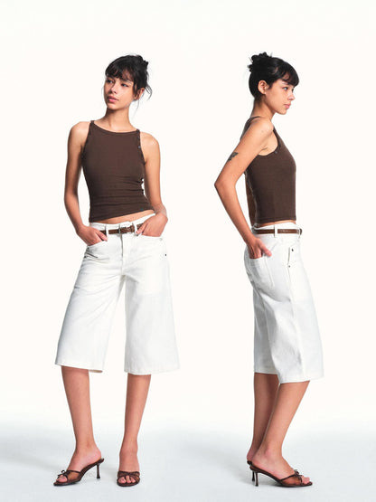 kvkv Brown Removable Button Convertible Rib Knit Slim Women&