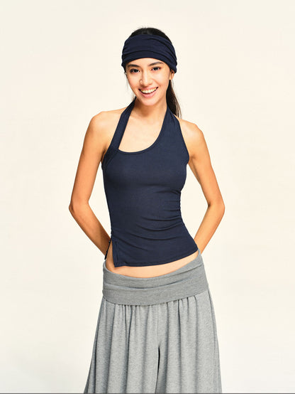 kvkv Button Slit Navy Tencel Modal Women&