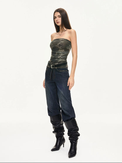 KVKV Yoga Clothing Brand - Camouflage Mesh Bustier Top