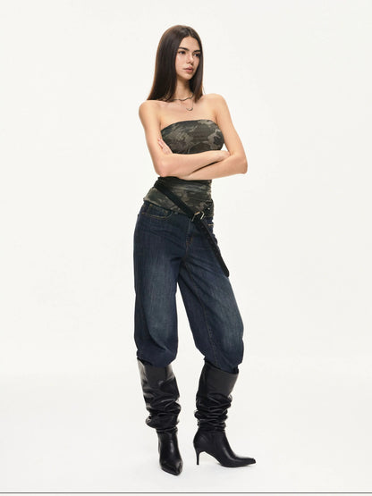KVKV Yoga Clothing Brand - Camouflage Mesh Bustier Top