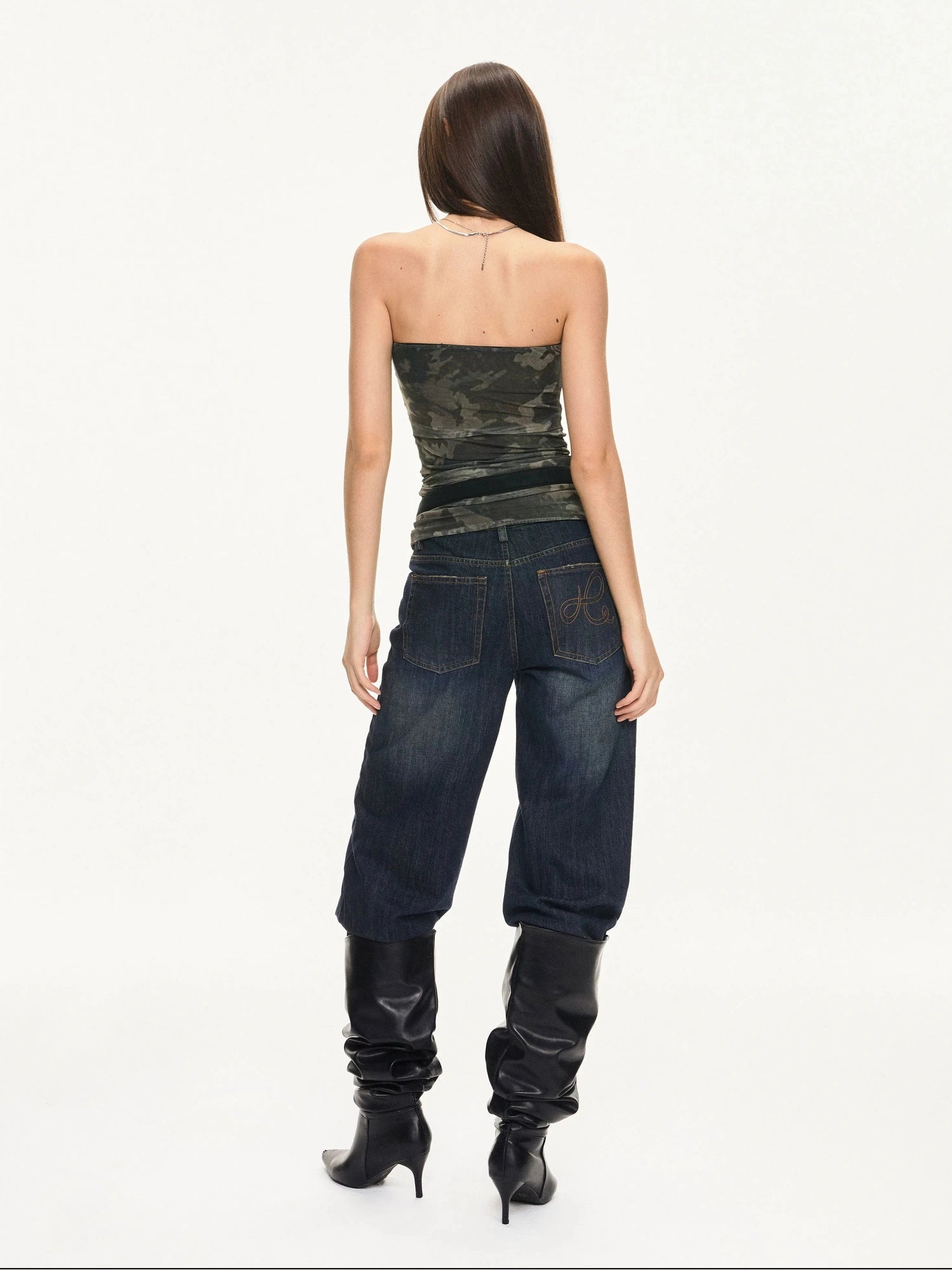 KVKV Yoga Clothing Brand - Camouflage Mesh Bustier Top