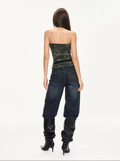 KVKV Yoga Clothing Brand - Camouflage Mesh Bustier Top