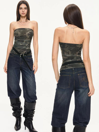 KVKV Yoga Clothing Brand - Camouflage Mesh Bustier Top