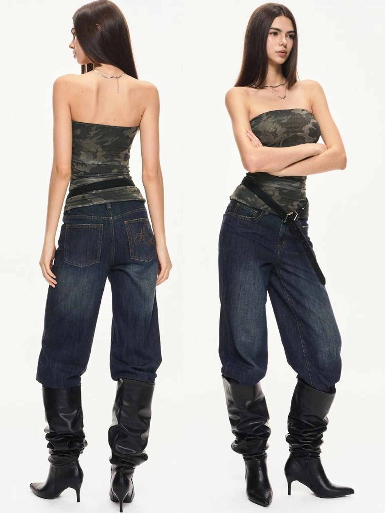 KVKV Yoga Clothing Brand - Camouflage Mesh Bustier Top