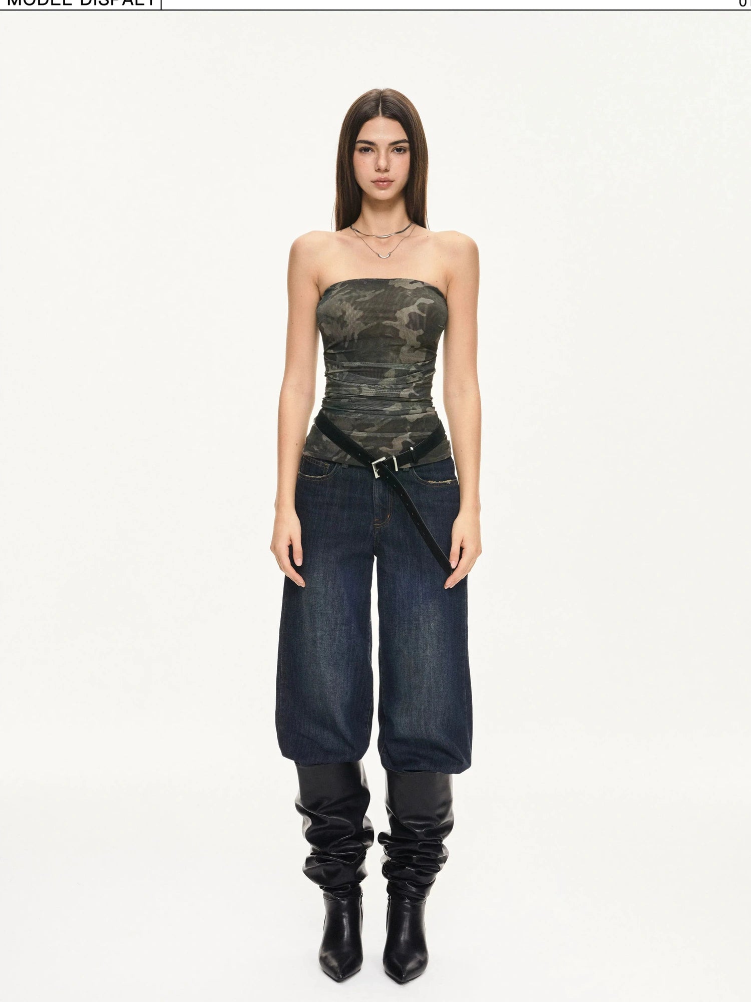 KVKV Yoga Clothing Brand - Camouflage Mesh Bustier Top