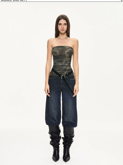 KVKV Yoga Clothing Brand - Camouflage Mesh Bustier Top