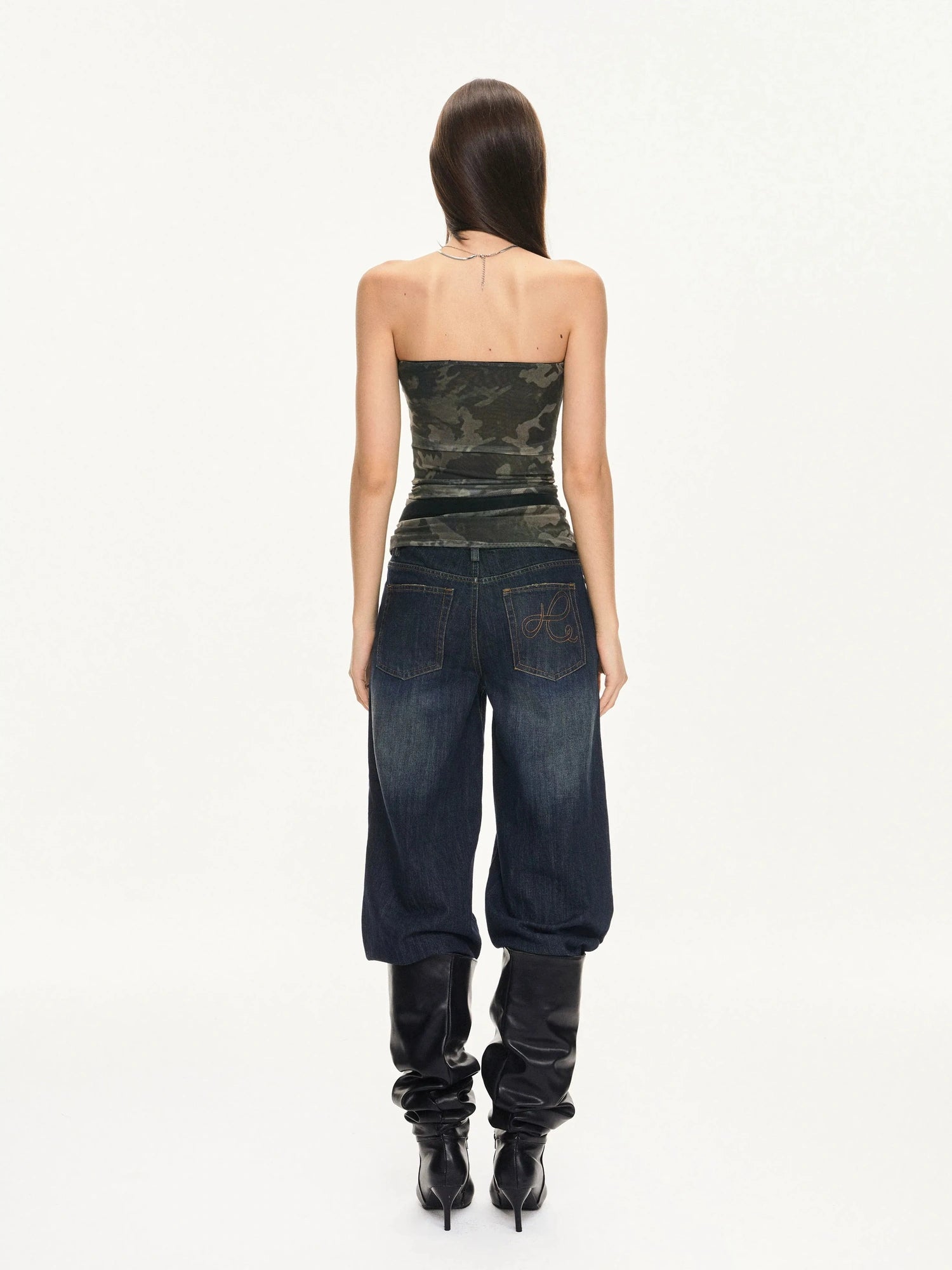 KVKV Yoga Clothing Brand - Camouflage Mesh Bustier Top