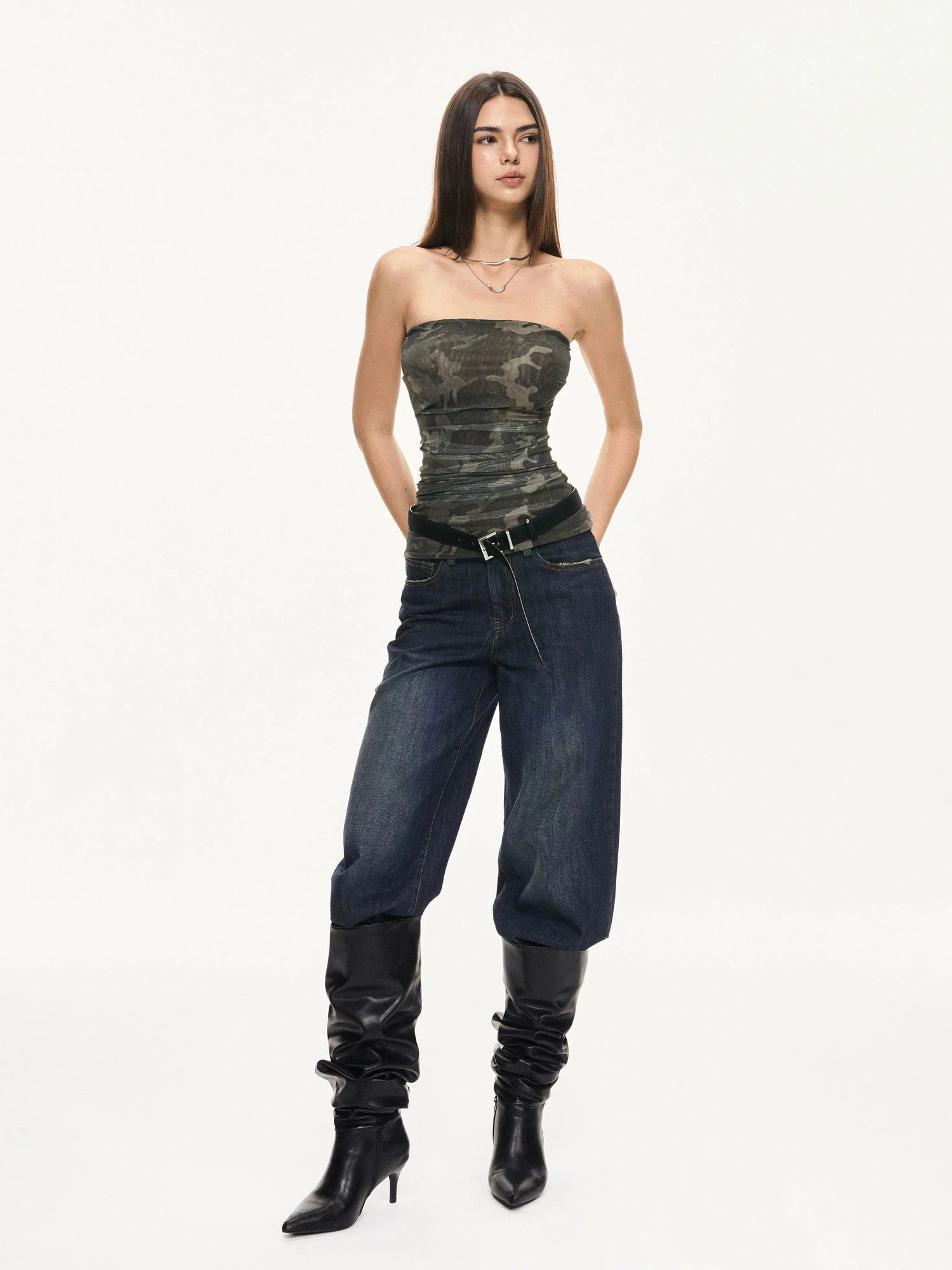 KVKV Yoga Clothing Brand - Camouflage Mesh Bustier Top
