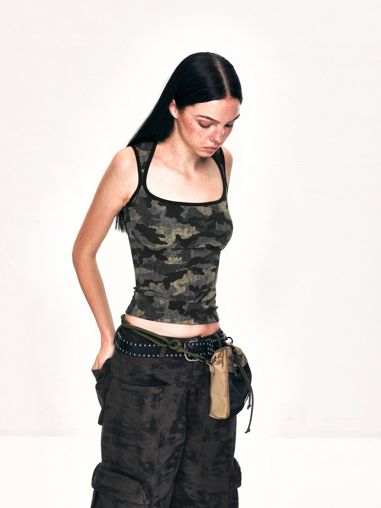 kvkv Camouflage Stripe Camisole Top
