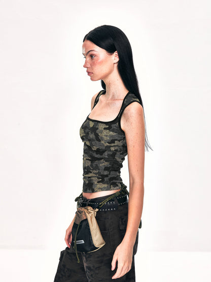 kvkv Camouflage Stripe Camisole Top