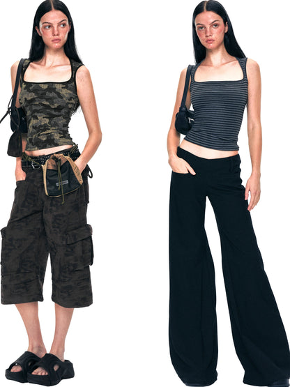 kvkv Camouflage Stripe Camisole Top
