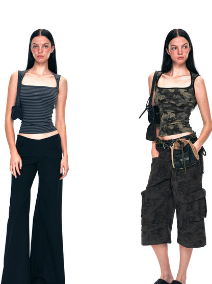 kvkv Camouflage Stripe Camisole Top