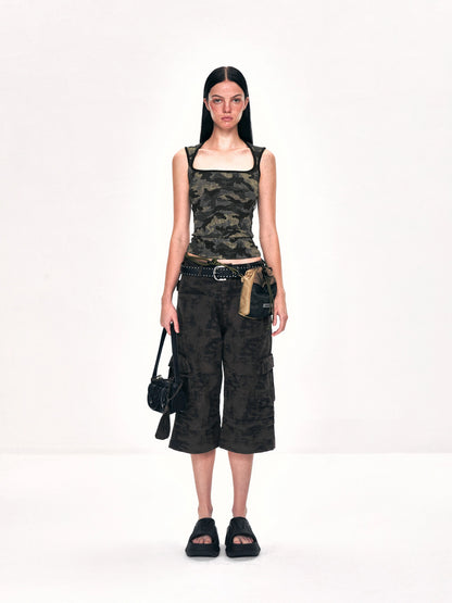 kvkv Camouflage Stripe Camisole Top