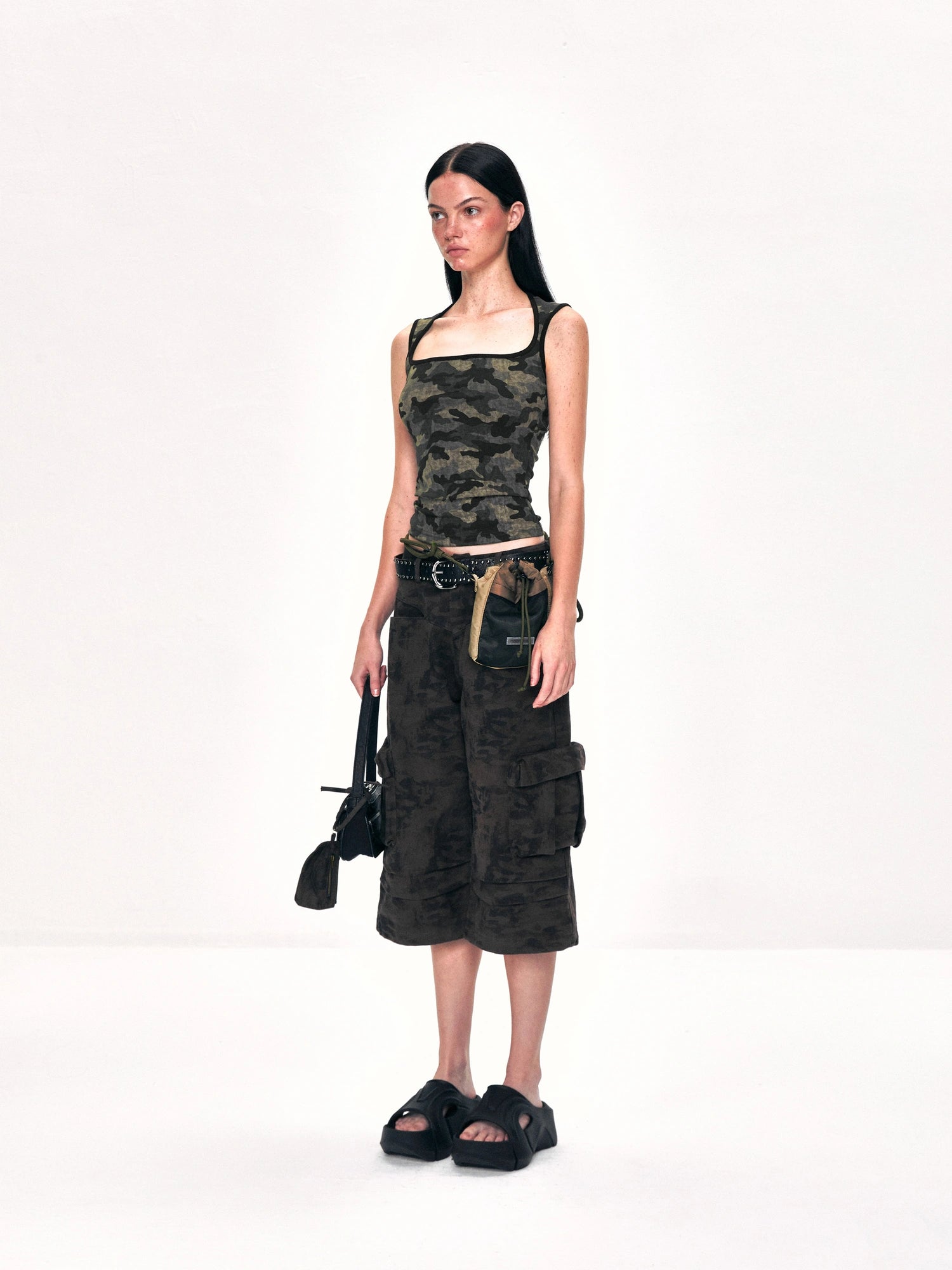kvkv Camouflage Stripe Camisole Top