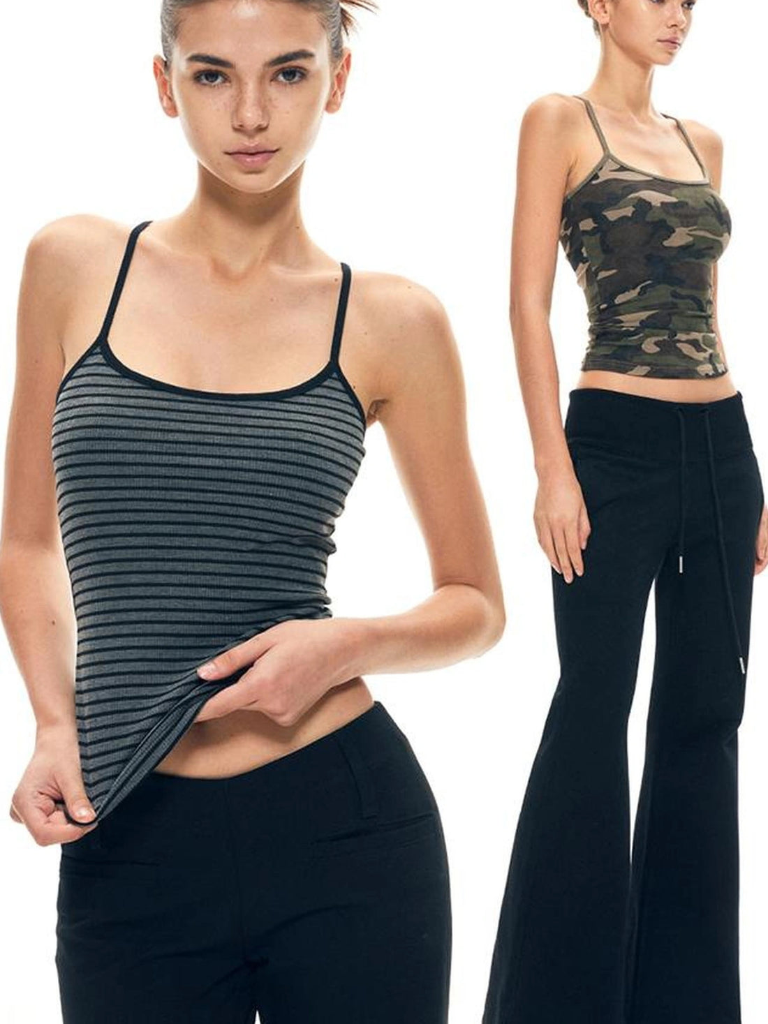 kvkv Camouflage Stripe Slim Tank Top