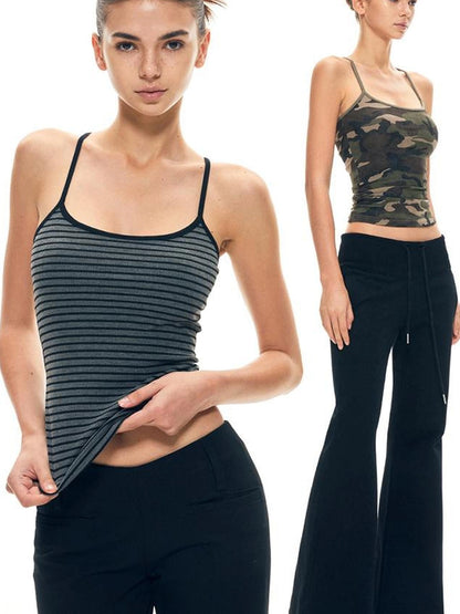 kvkv Camouflage Stripe Slim Tank Top
