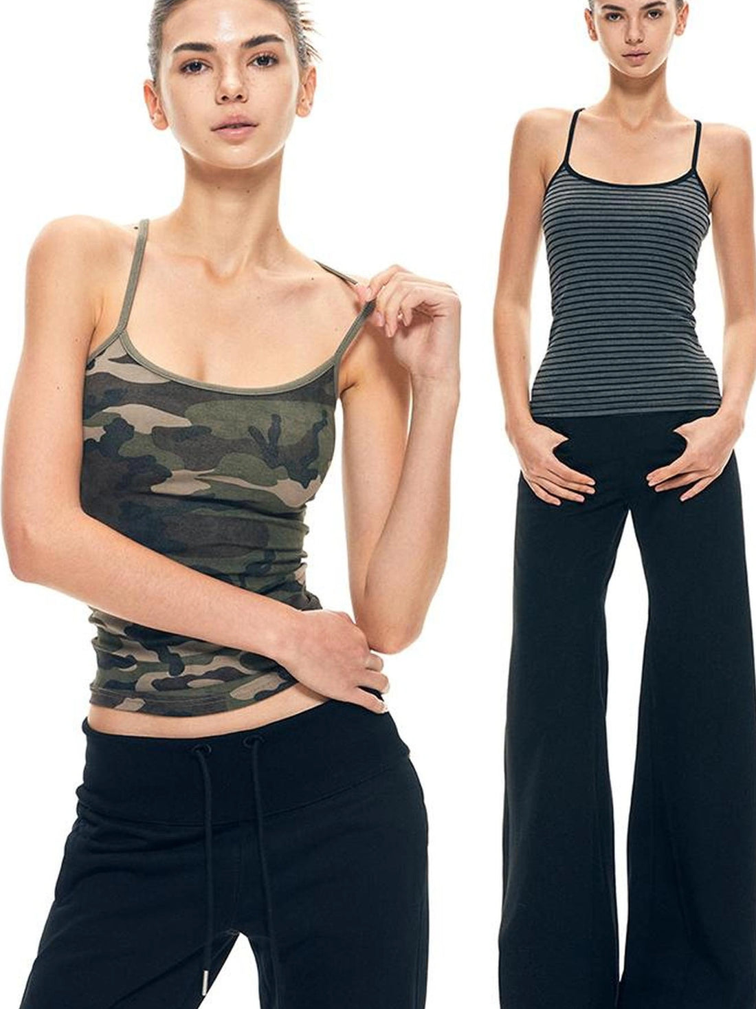 kvkv Camouflage Stripe Slim Tank Top