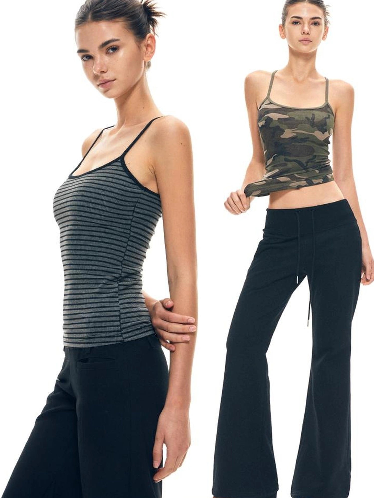 kvkv Camouflage Stripe Slim Tank Top