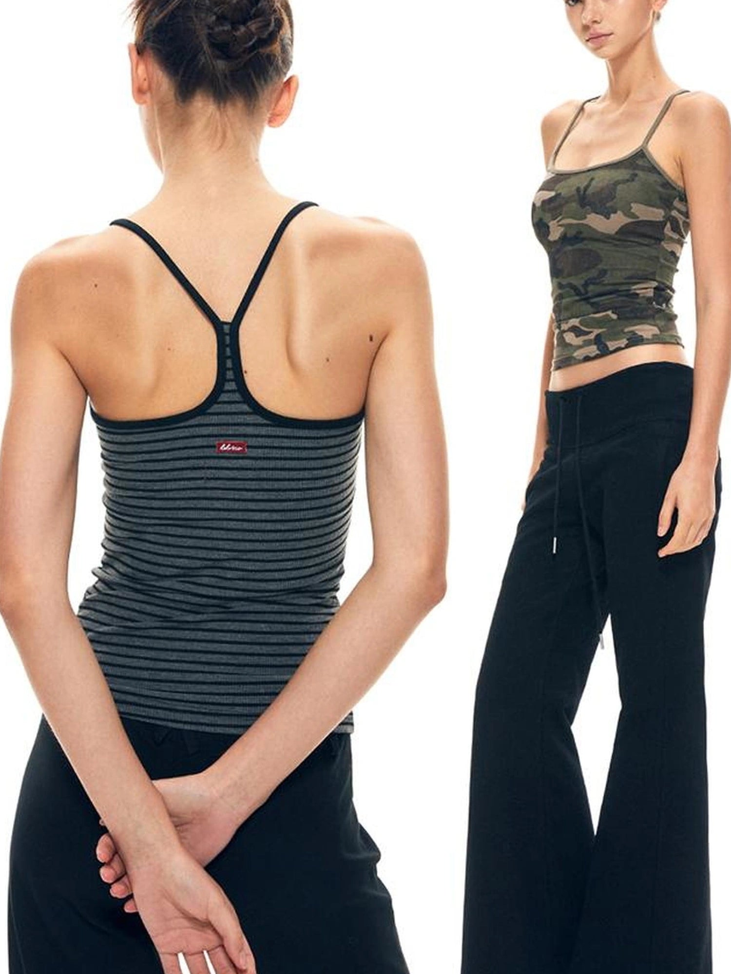 kvkv Camouflage Stripe Slim Tank Top