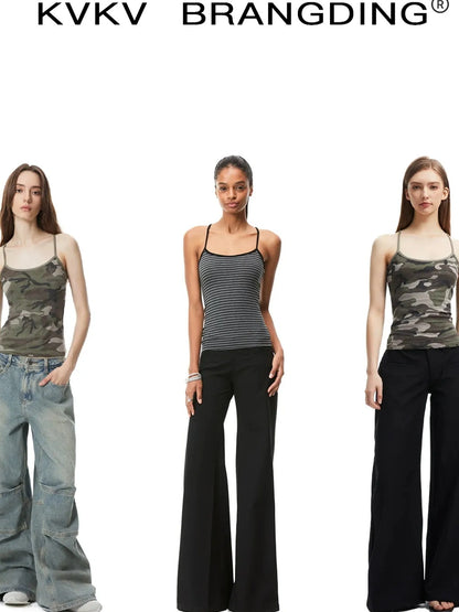 kvkv Camouflage Stripe Slim Tank Top
