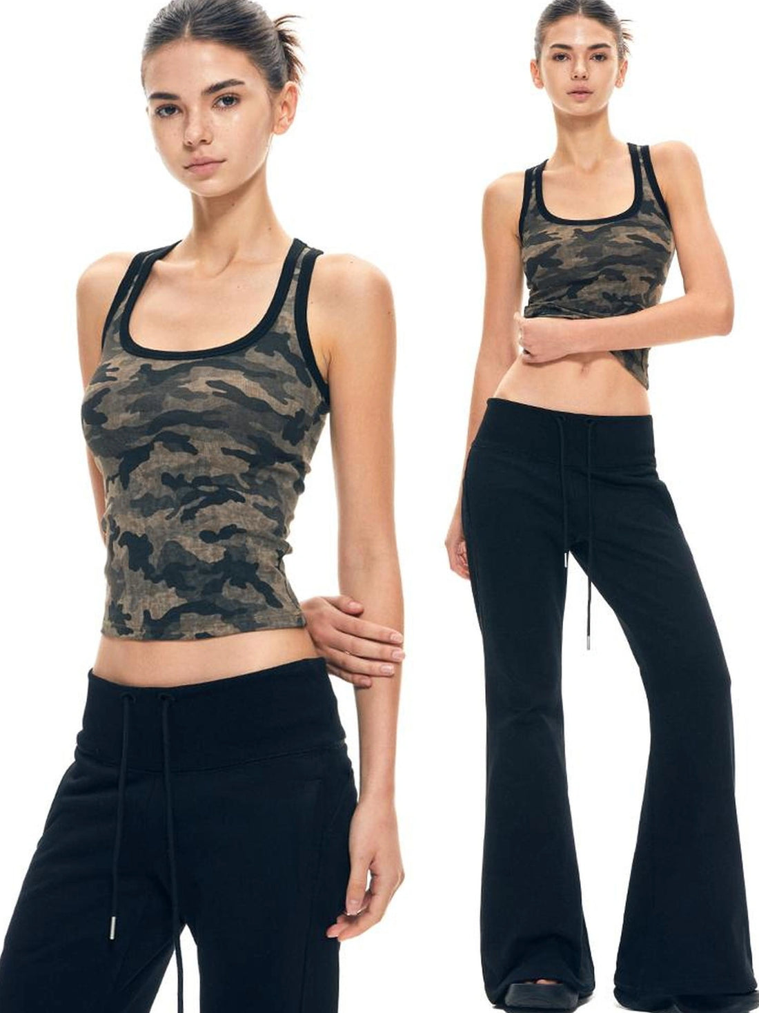 kvkv Camouflage U Neck Slim Fit Cami Top