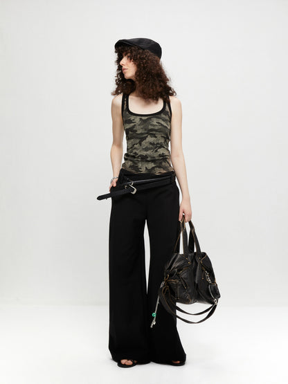 kvkv Camouflage U Neck Slim Fit Cami Top