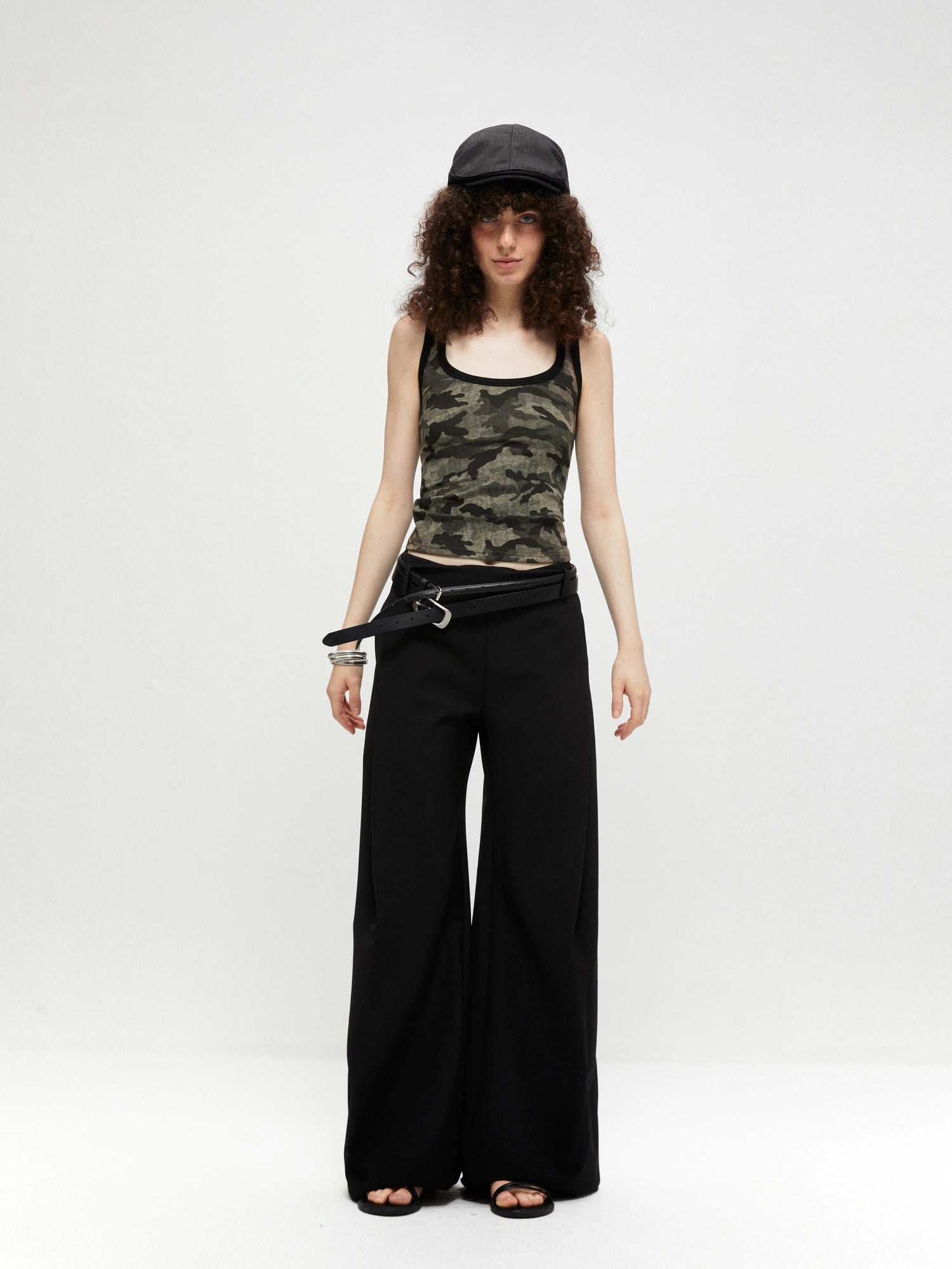 kvkv Camouflage U Neck Slim Fit Cami Top