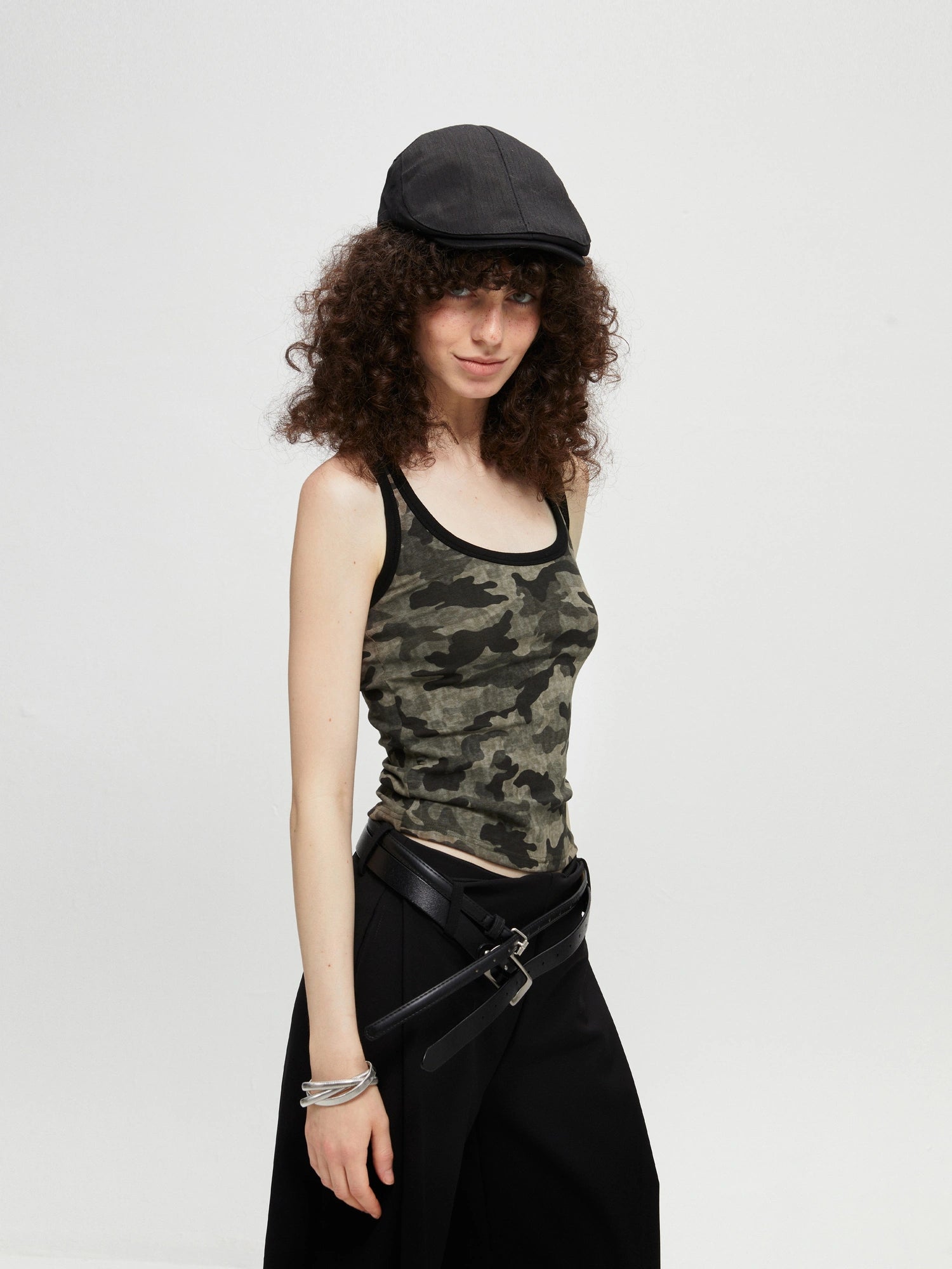 kvkv Camouflage U Neck Slim Fit Cami Top