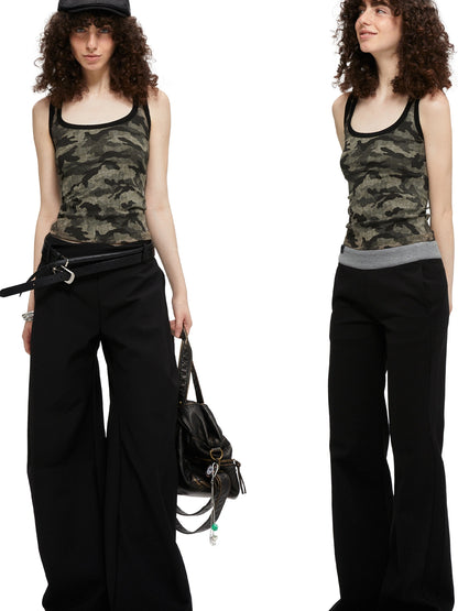 kvkv Camouflage U Neck Slim Fit Cami Top